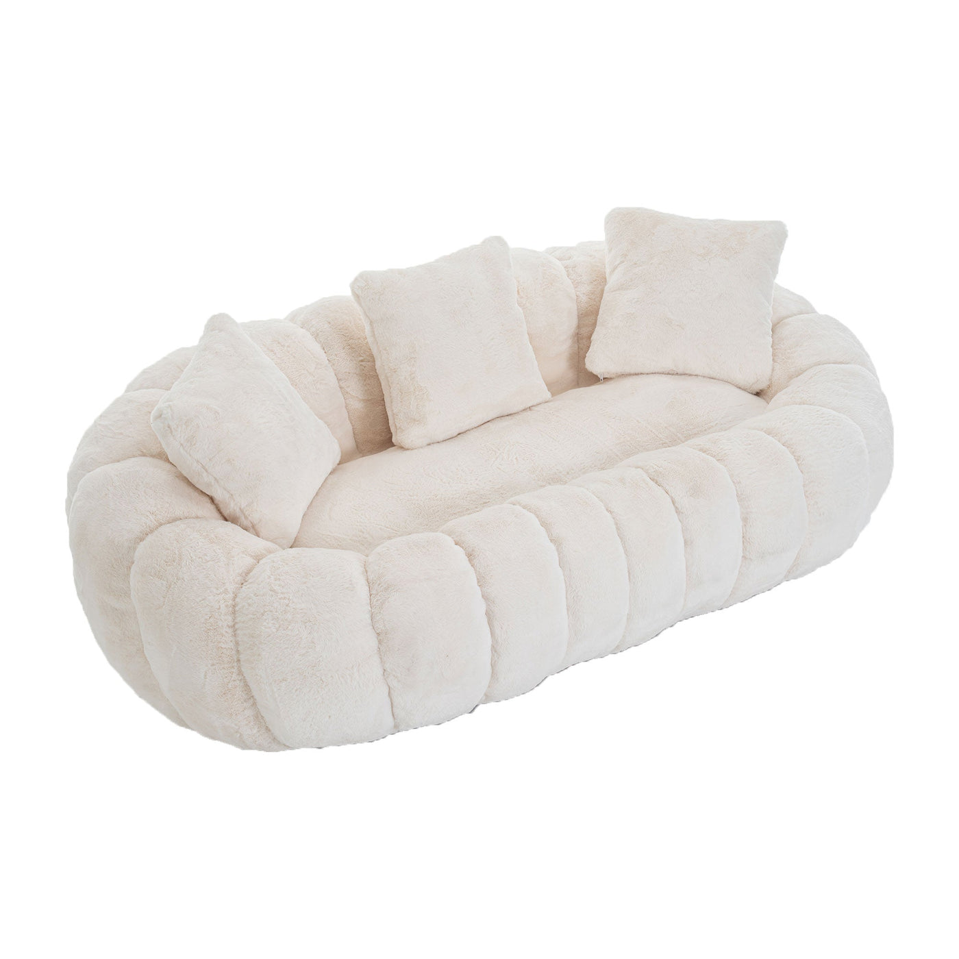 Floral-Shaped Ultra-Soft Faux Fur Two-Seater Sofa by HouseOfZazla