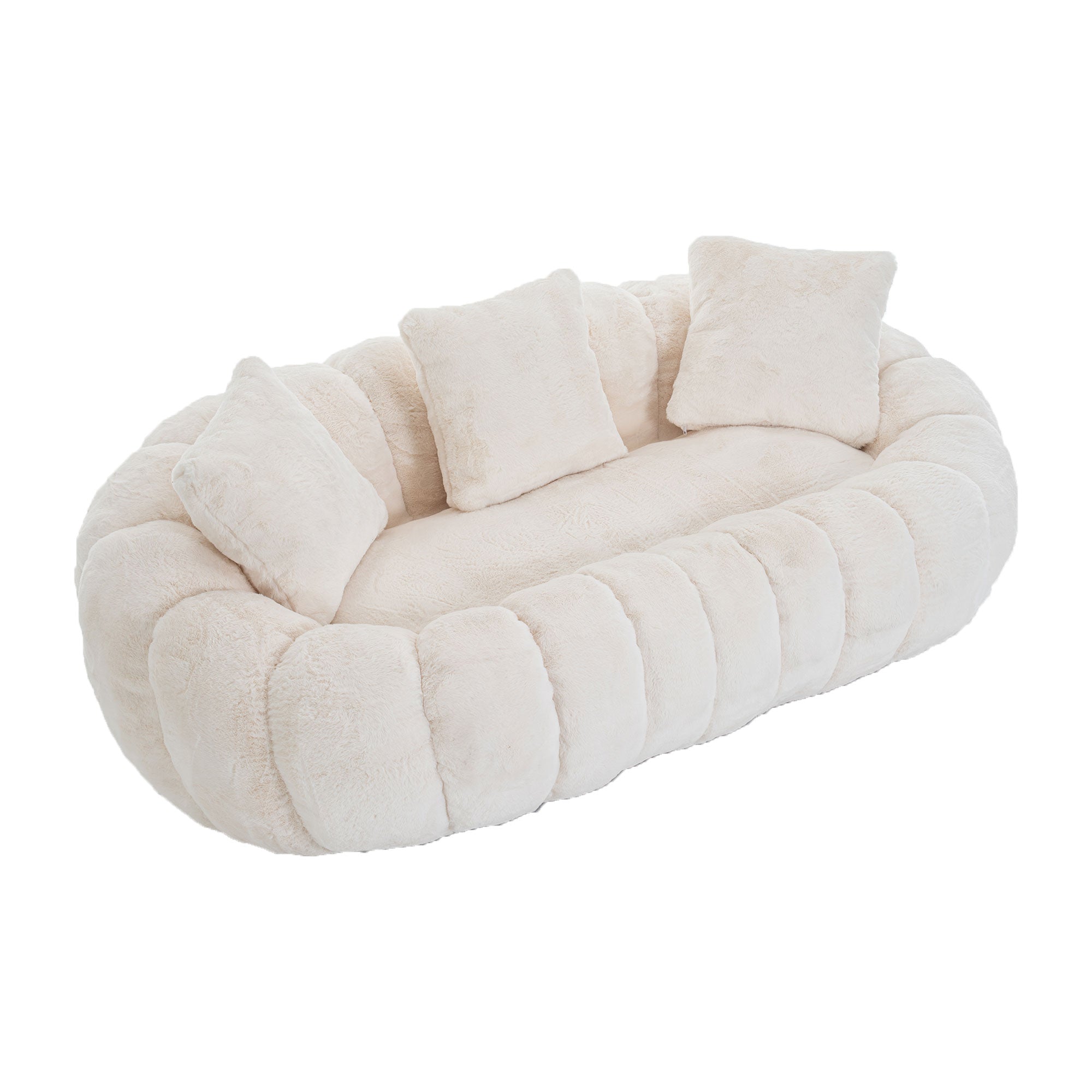 Floral-Shaped Ultra-Soft Faux Fur Two-Seater Sofa by HouseOfZazla