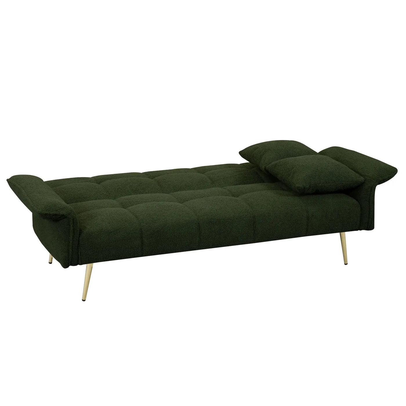 Convertible Double Futon Sofa Bed With Folding Armrests For Living Rooms by HouseOfZazla