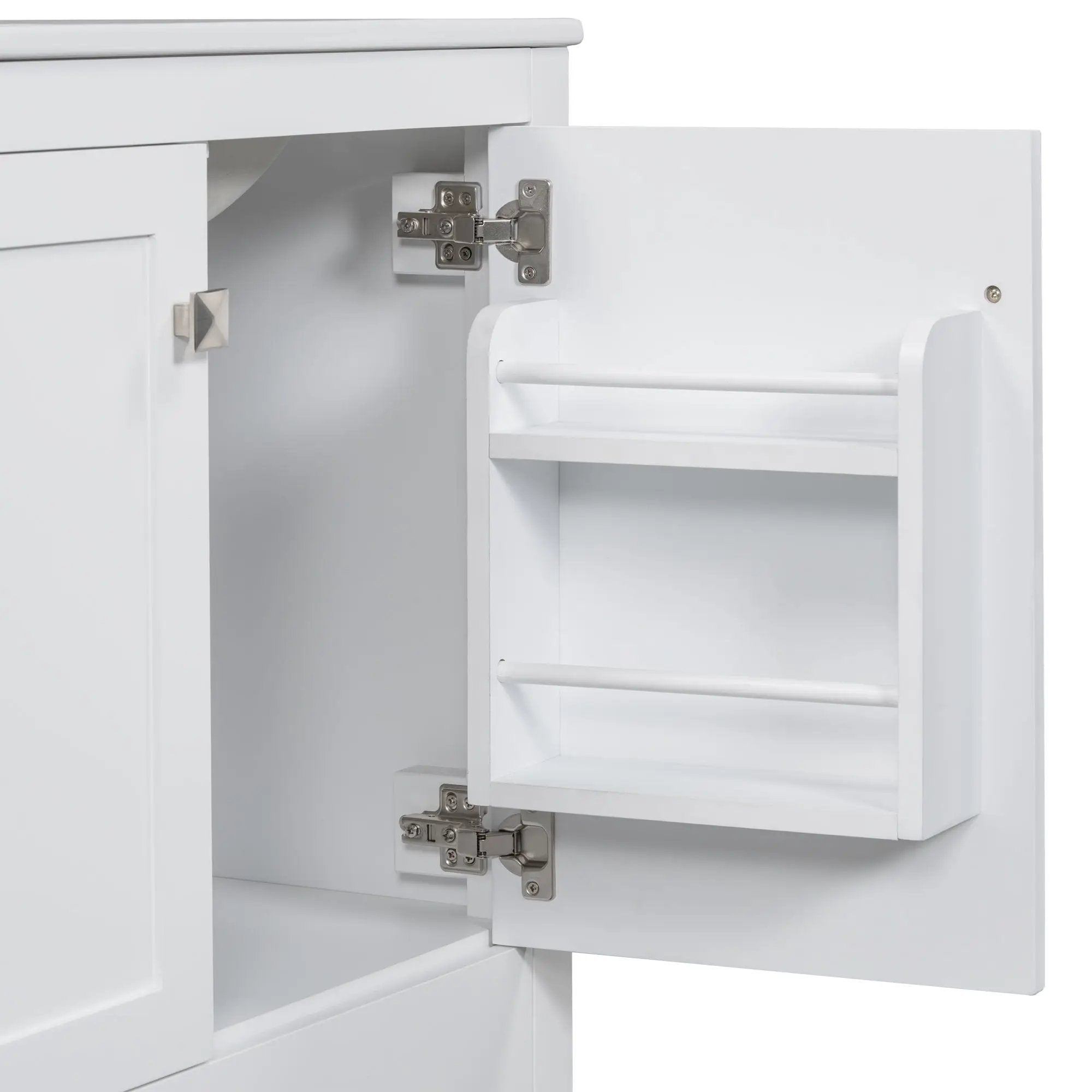 Bathroom Vanity With Single Sink, Combo Cabinet Undermount Sink, Bathroom Storage Cabinet With Two Doors And A Drawer, Soft Closing, Multifunctional Storage, Solid Wood Frame by HouseOfZazla