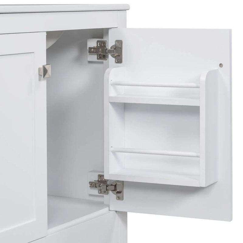 Bathroom Vanity With Single Sink, Combo Cabinet Undermount Sink, Bathroom Storage Cabinet With Two Doors And A Drawer, Soft Closing, Multifunctional Storage, Solid Wood Frame by HouseOfZazla