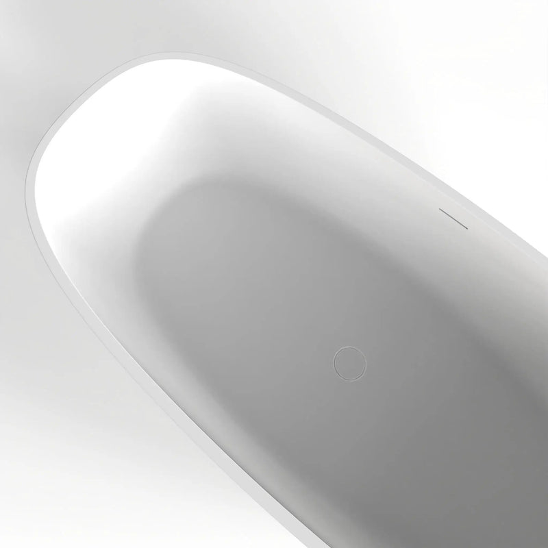 Soaking Bathtub, Freestanding, Solid Surface - Matte White by HouseOfZazla