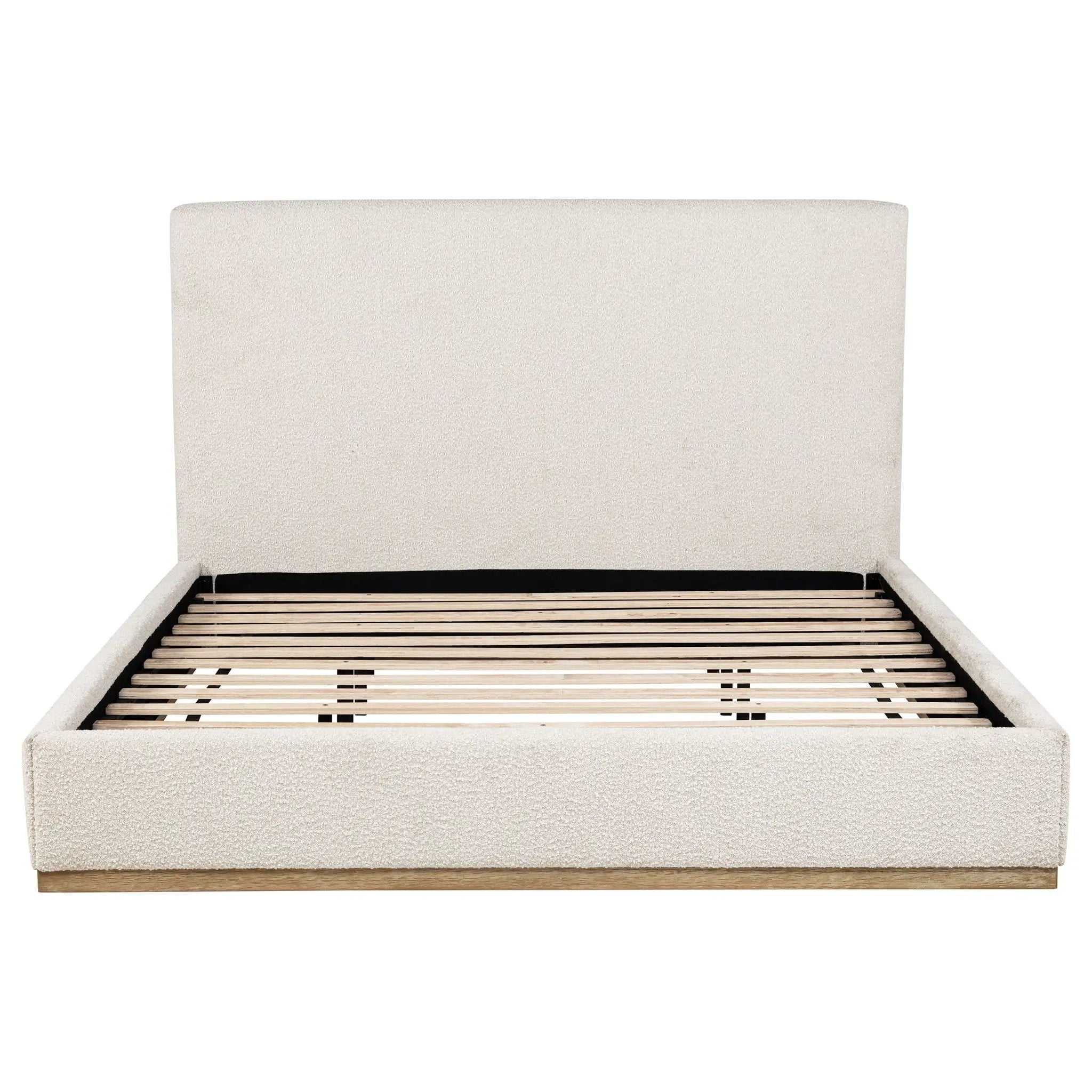 Talbot - Eastern King Platform Bed With Elevated Headboard - Cream