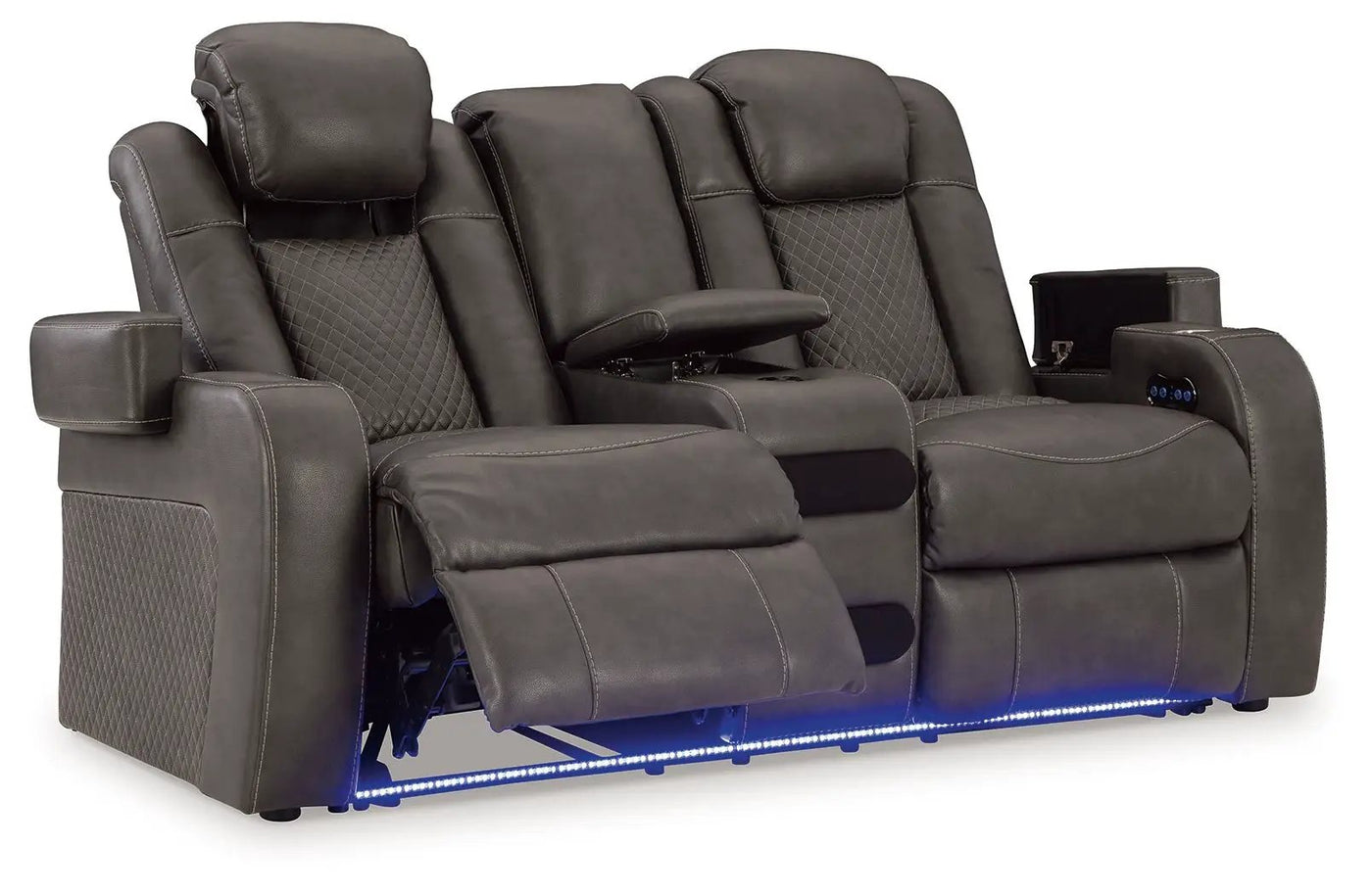 Fyne-dyme - Power Reclining Loveseat With Console/Adj Hdrst by Unique Piece Furniture