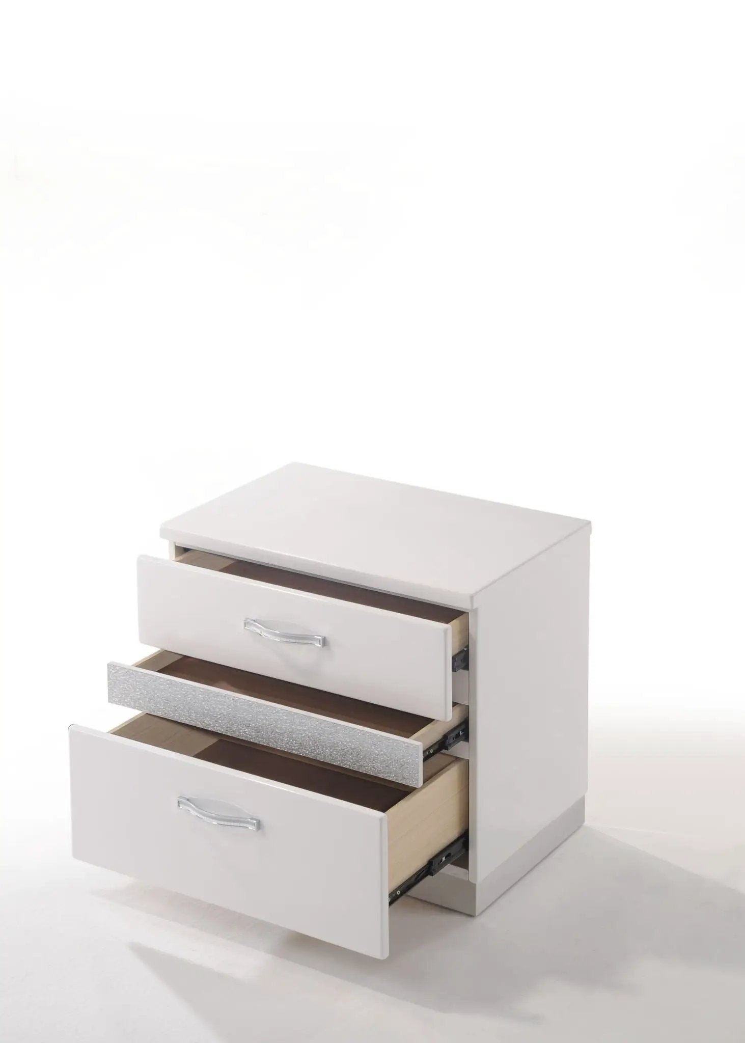 Naima II - High Gloss Nightstand - White by Unique Piece Furniture