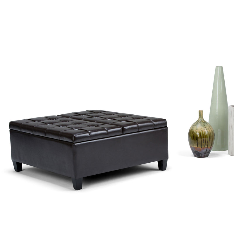 Harrison - Coffee Table Storage Ottoman - Tanners Brown by HouseOfZazla