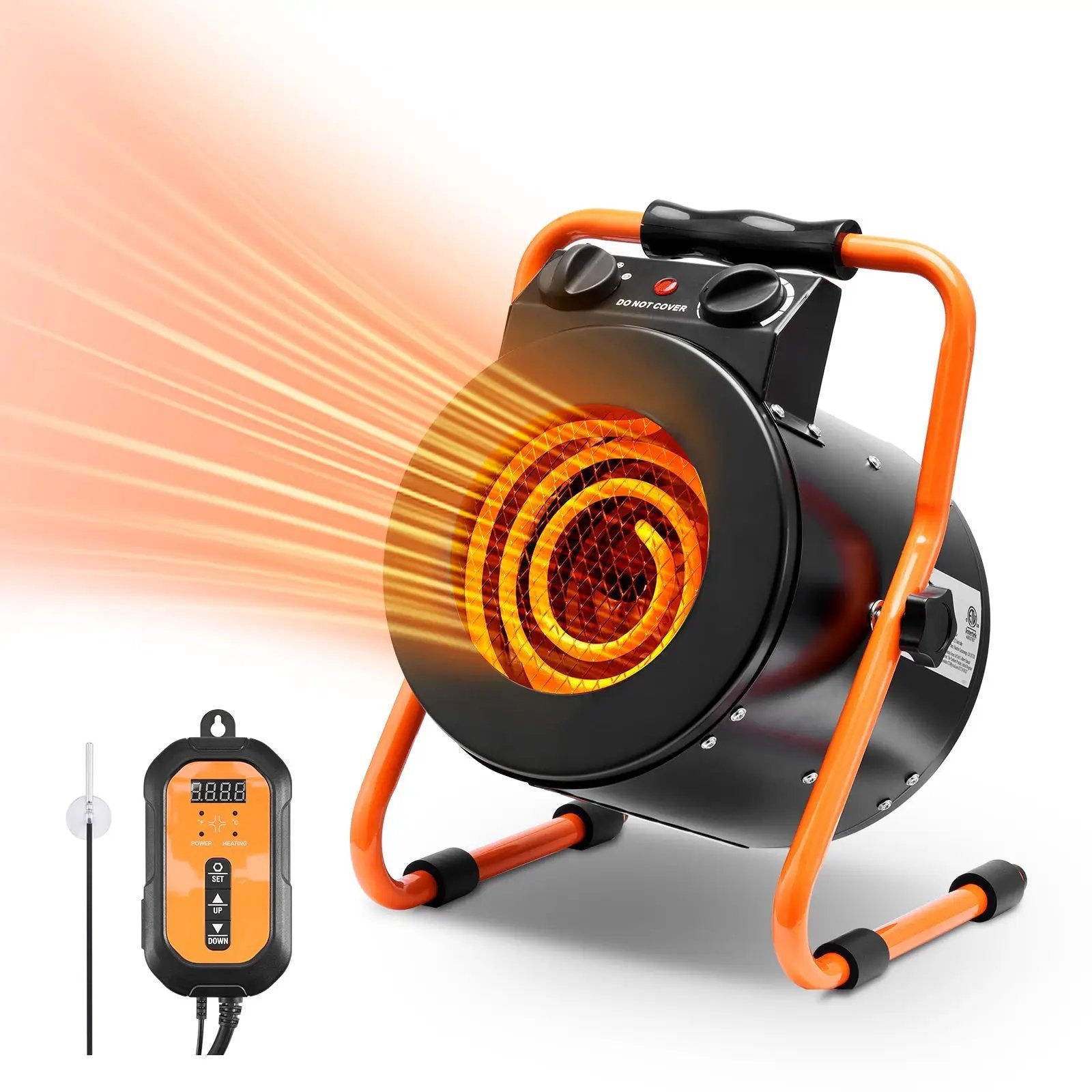 Greenhouse Heater with Thermostat, 1500W Fast Heating by HouseOfZazla