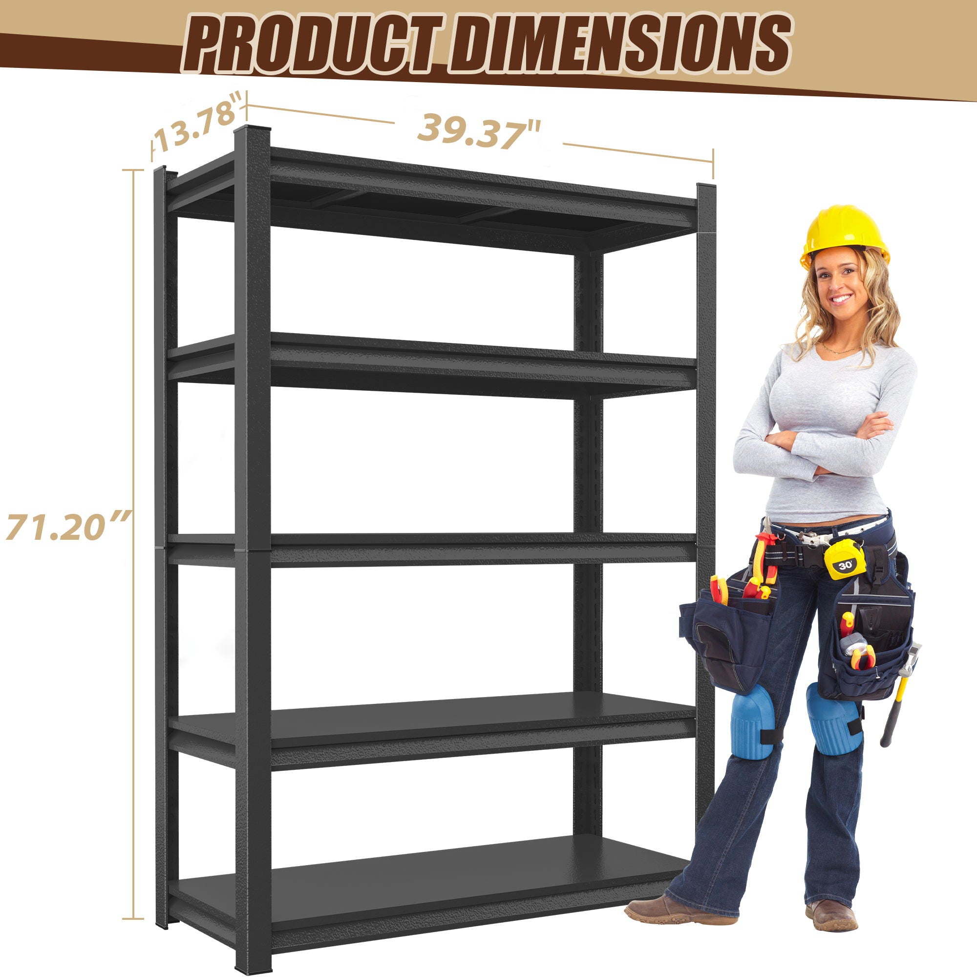 5 Tier Heavy Duty Shelving Unit Adjustable Shelving Units by HouseOfZazla