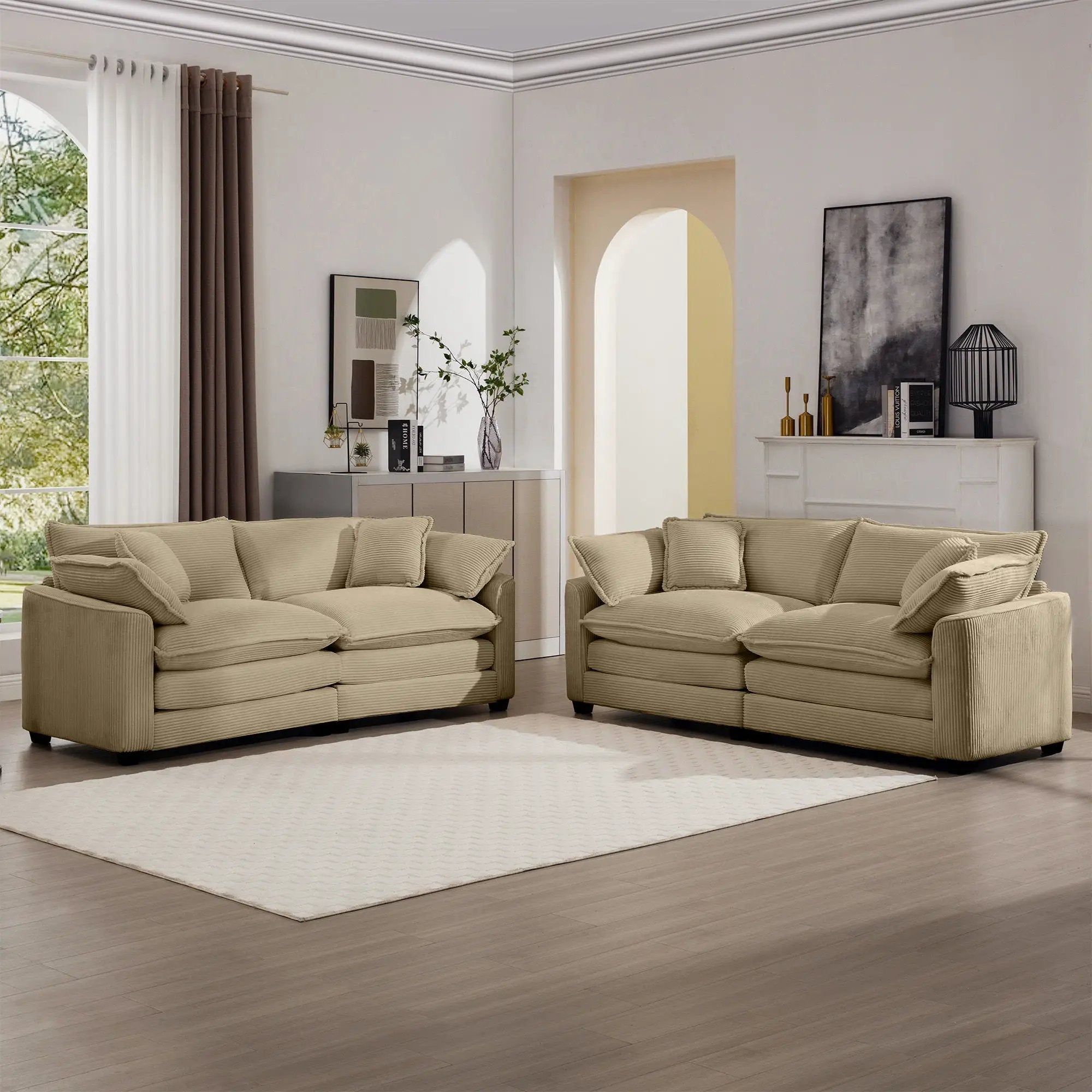 Elegant Oversized Sectional Sofa Set With Deep Seats And Flexible Layout by Unique Piece Furniture