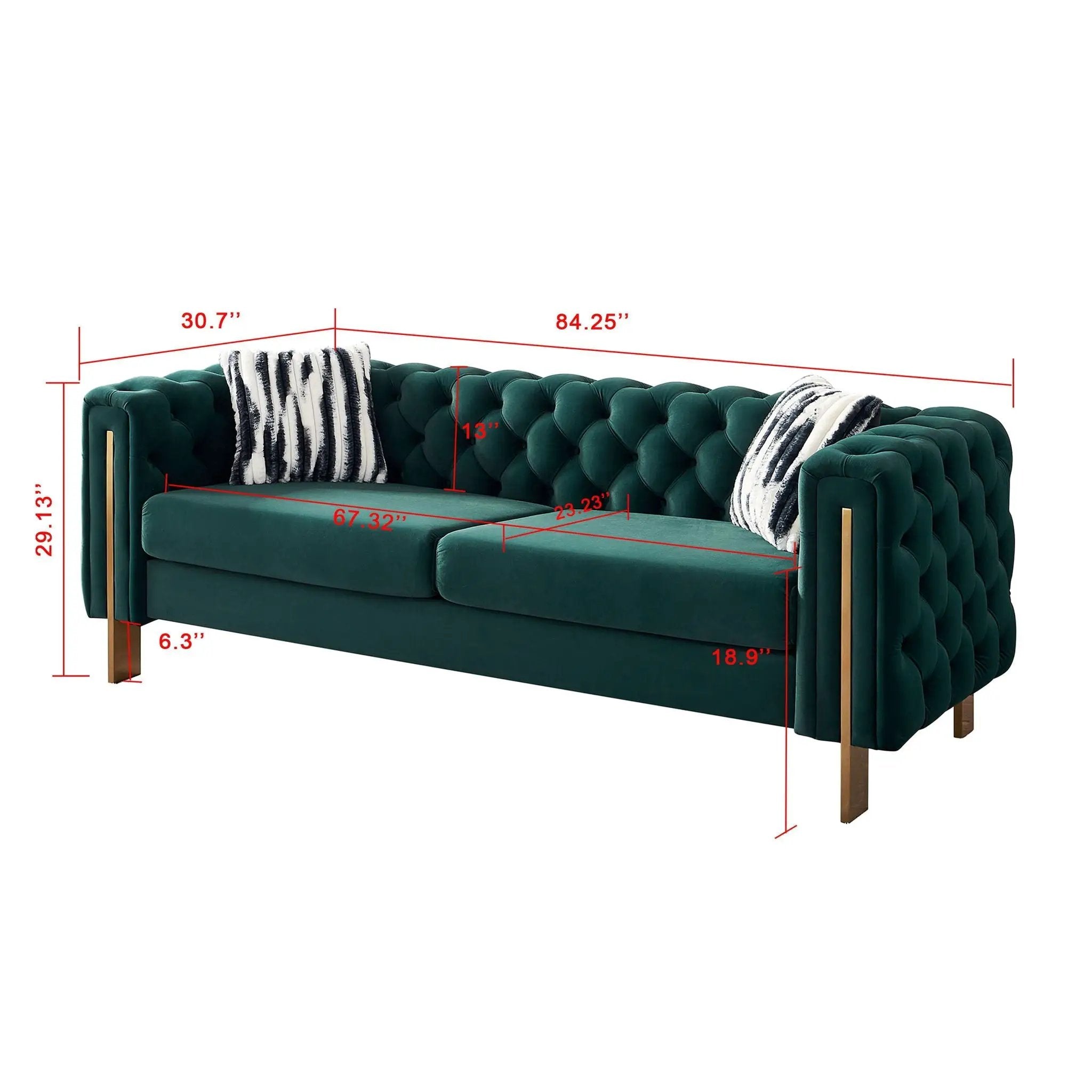 Chesterfield - Modern Tufted Living Room Sofa, 84.25''W Couch by HouseOfZazla
