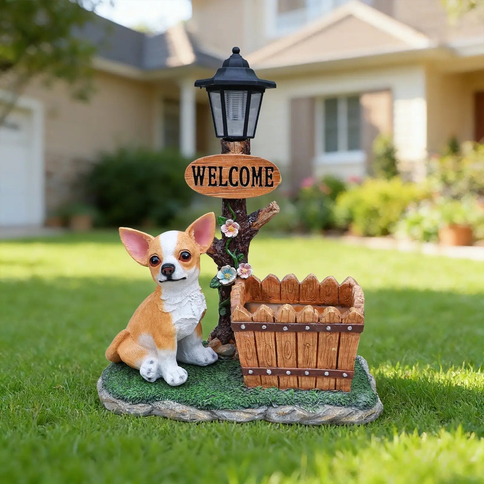 Sitting Chihuahua Dog Planter Statue by HouseOfZazla