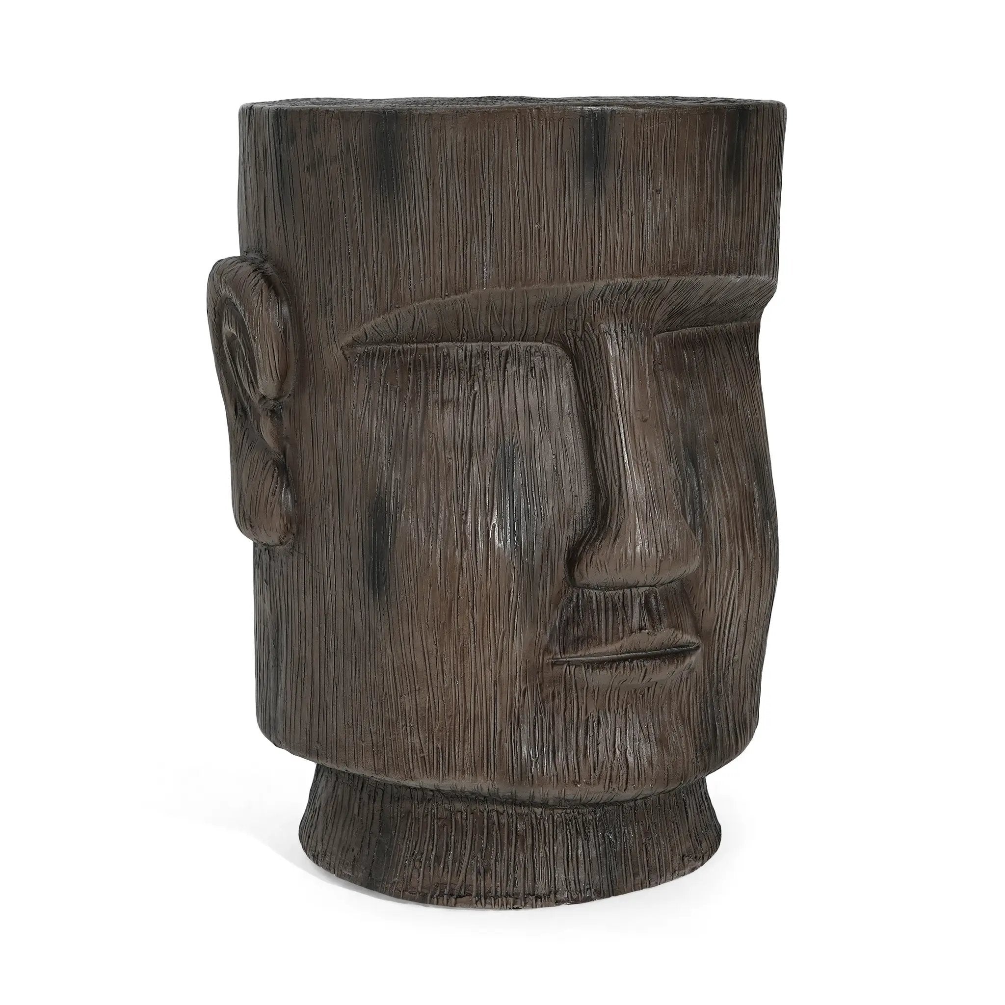 Outdoor Side Table Easter Island Moai Statue Pedestal by HouseOfZazla