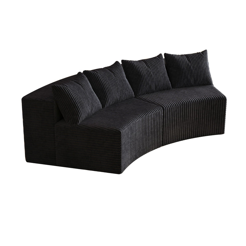 Curved Sectional Sofa With 4 Pillows, Modular Semi Circular Design by HouseOfZazla