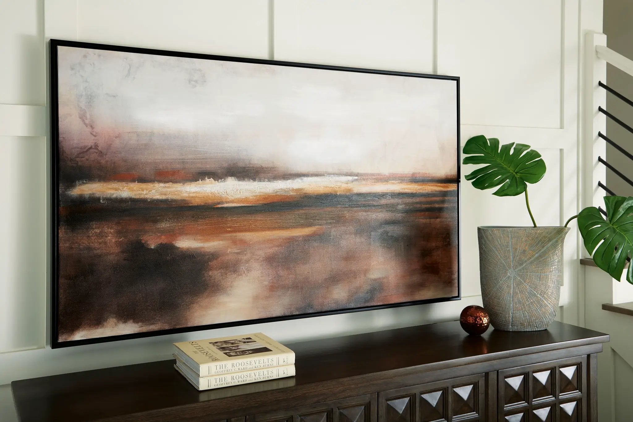 Drewland - Wall Art - Black / Brown / Orange by Unique Piece Furniture