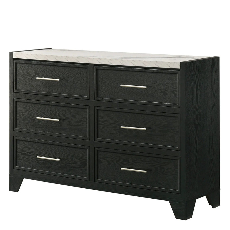 6 Drawers Dresser - Black / White by Unique Piece Furniture