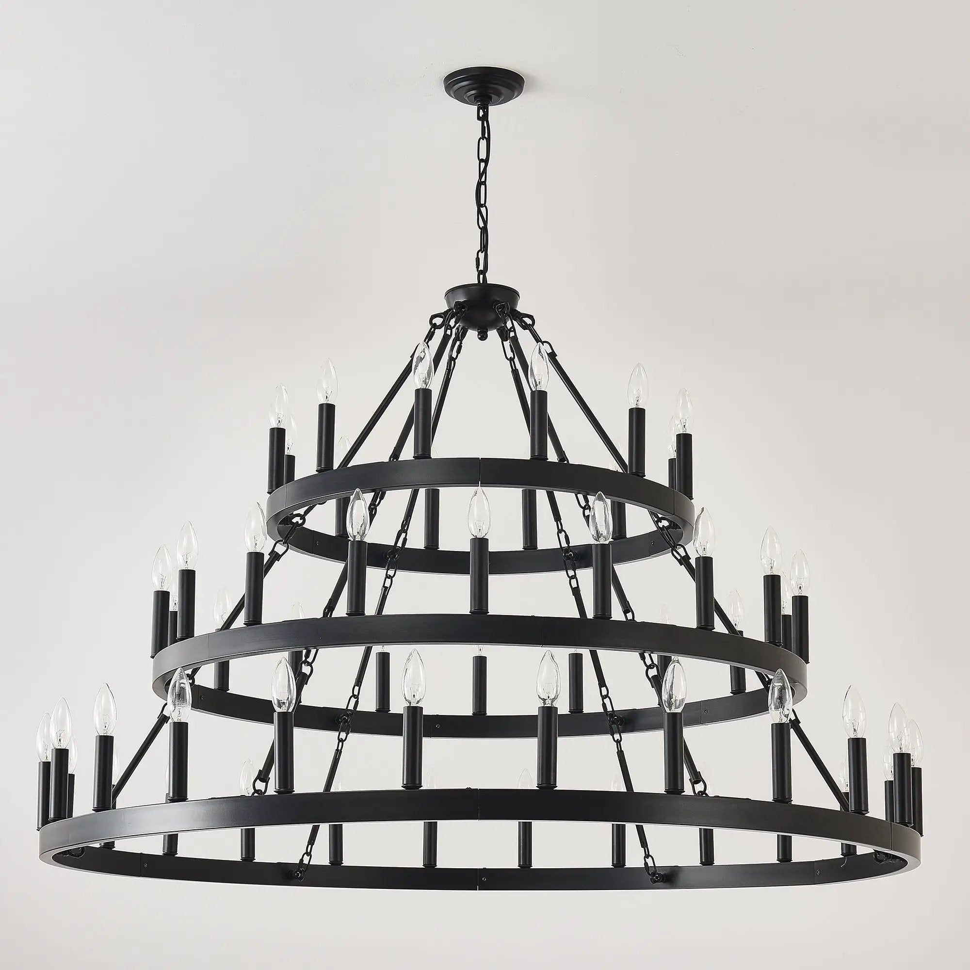 39.37 Inch 3-Tiers Wagon Wheel Chandelier by HouseOfZazla