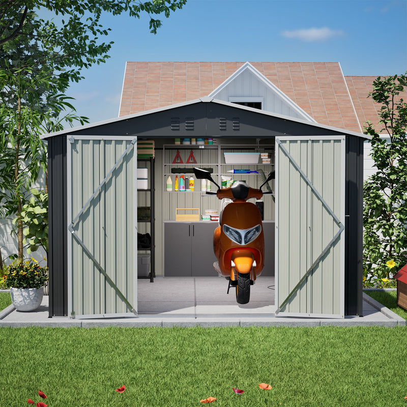 10x10 FT Large Outdoor Metal Storage Shed by HouseOfZazla