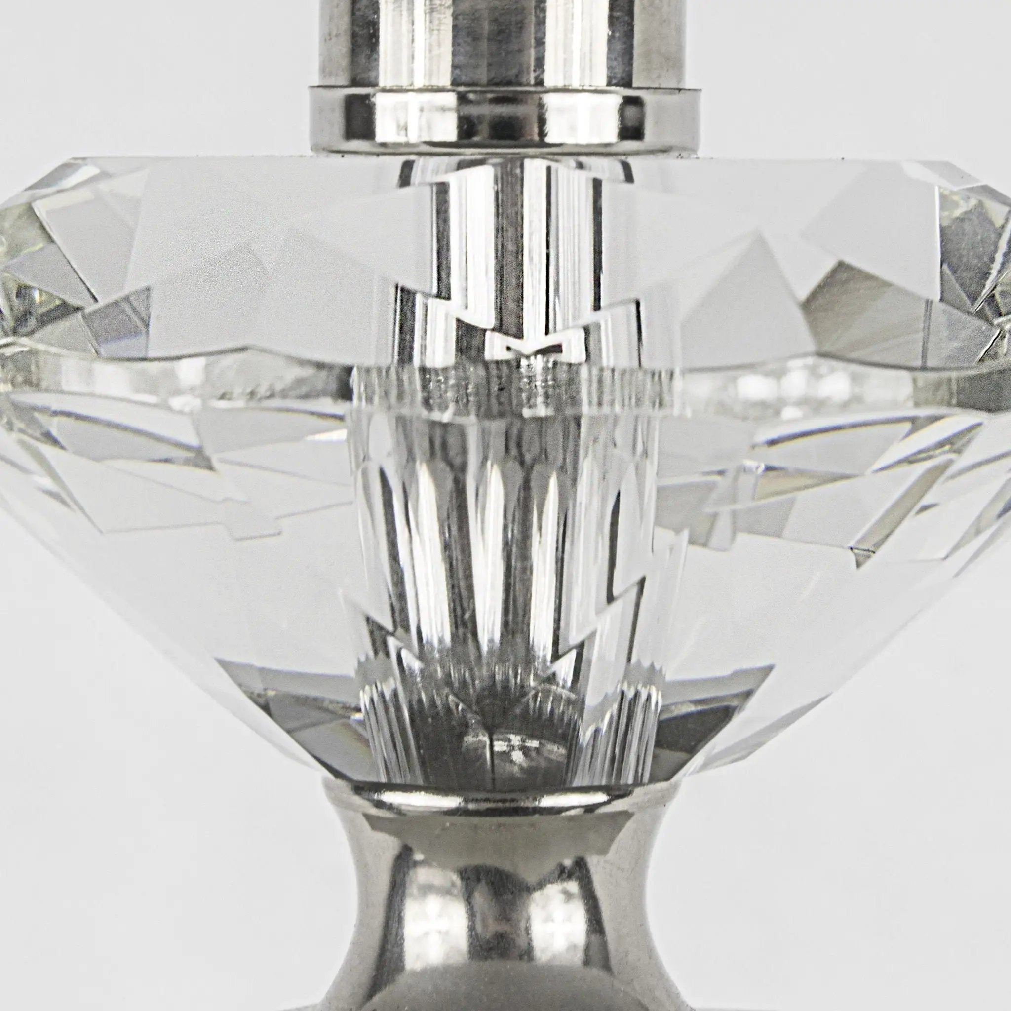 Diamond - Torch Contemporary Crystal Table Lamp (Set of 2) - Clear / Off White / Polished Nickel by HouseOfZazla