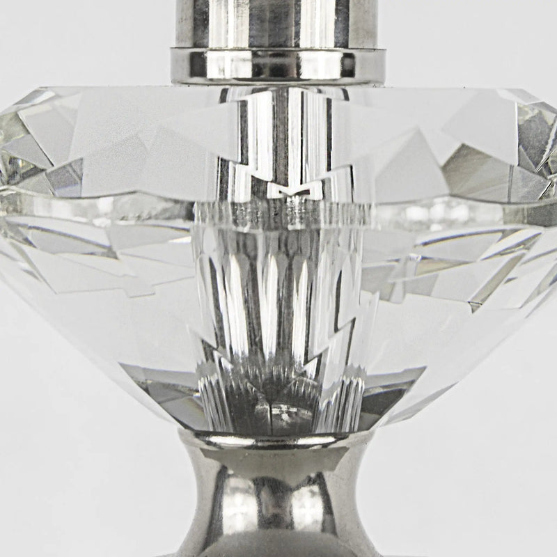 Diamond - Torch Contemporary Crystal Table Lamp (Set of 2) - Clear / Off White / Polished Nickel by HouseOfZazla