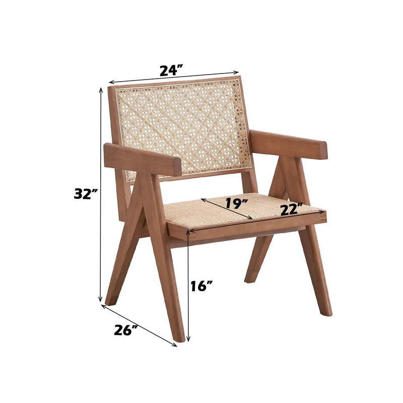 3 Piece Accent Chair Set And Matching End Table For Living Room - Natural by HouseOfZazla