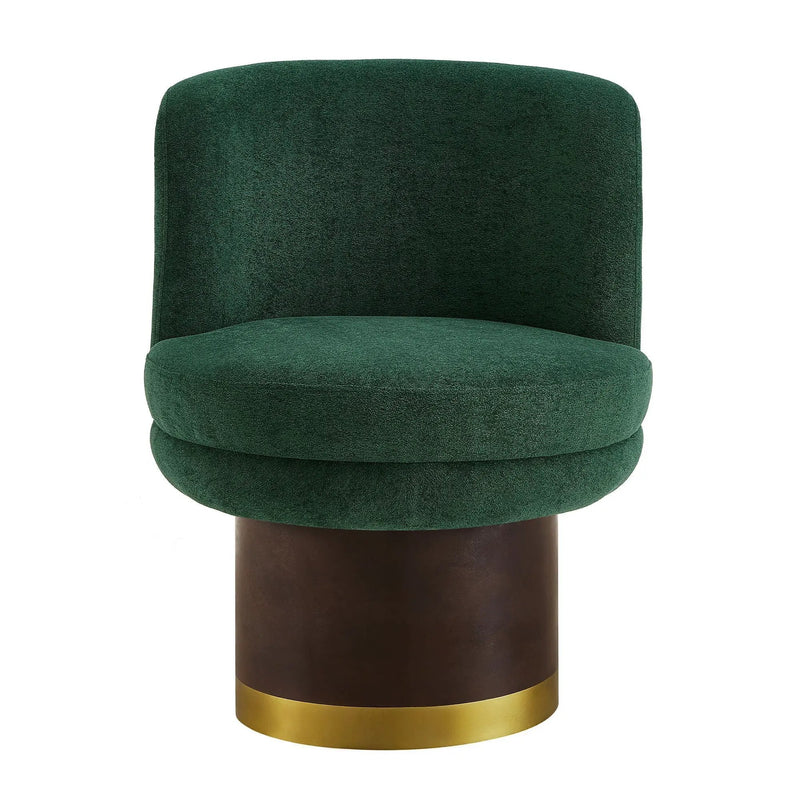Round Swivel Accent Chair With Ergonomic Backrest For Living Room by HouseOfZazla