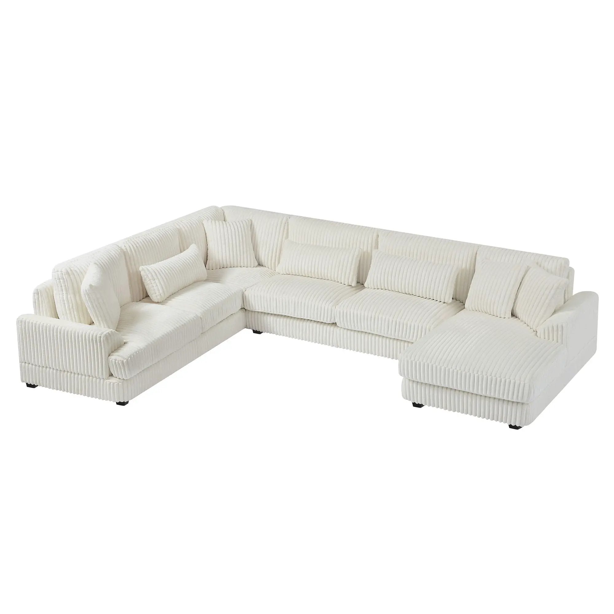 Oversized Sectional Sofa U - Shaped Sofa Couch Modern Sofa Upholstered In Soft With A Chaise Lounge For Living Room by Unique Piece Furniture