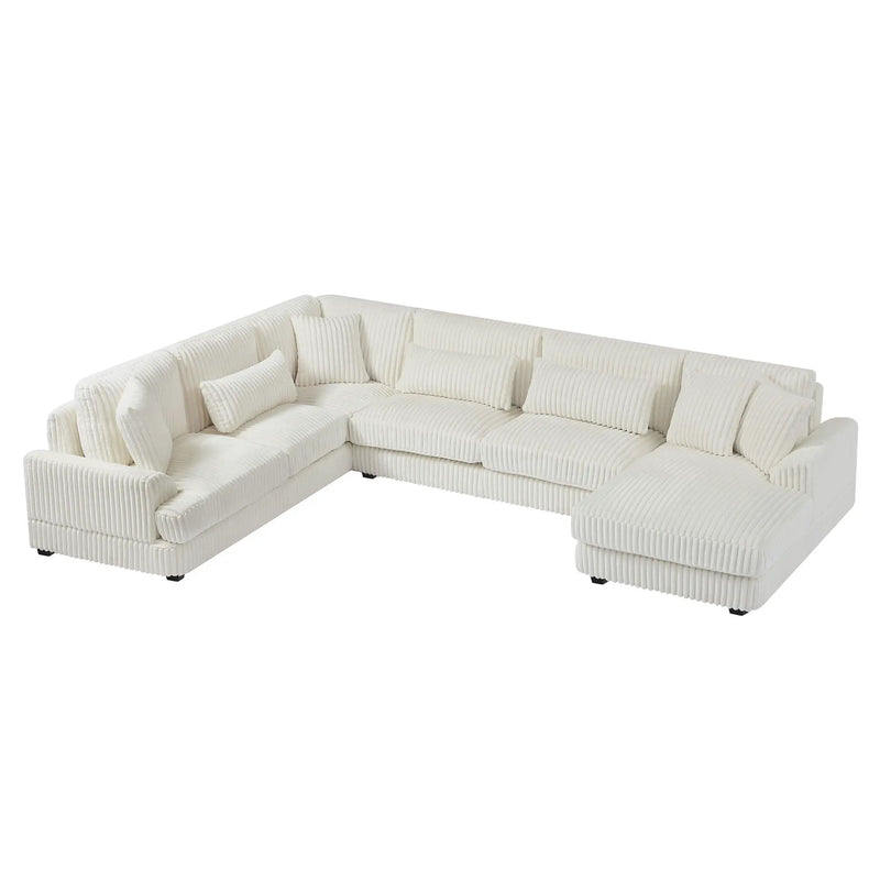 Oversized Sectional Sofa U - Shaped Sofa Couch Modern Sofa Upholstered In Soft With A Chaise Lounge For Living Room by Unique Piece Furniture