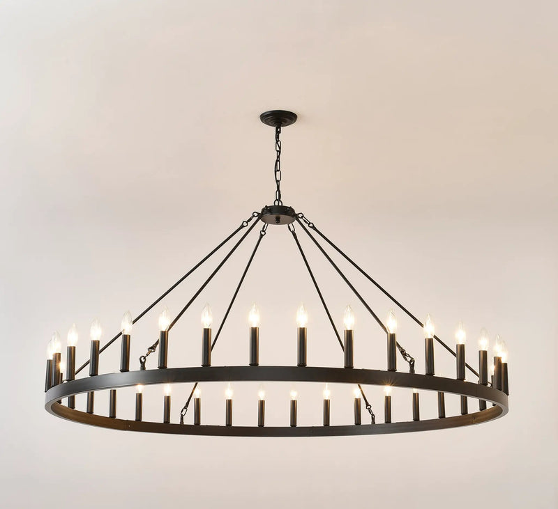 59.1 Inch 36-Light Wagon Wheel Chandelier by HouseOfZazla