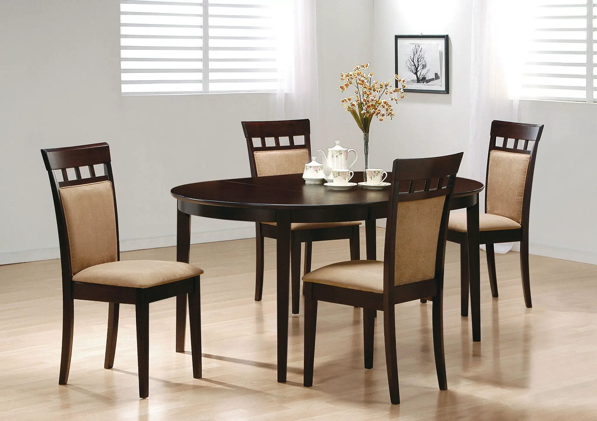 Gabriel 5-piece Extension Leaf Dining Table Set Cappuccino by Unique Piece Furniture