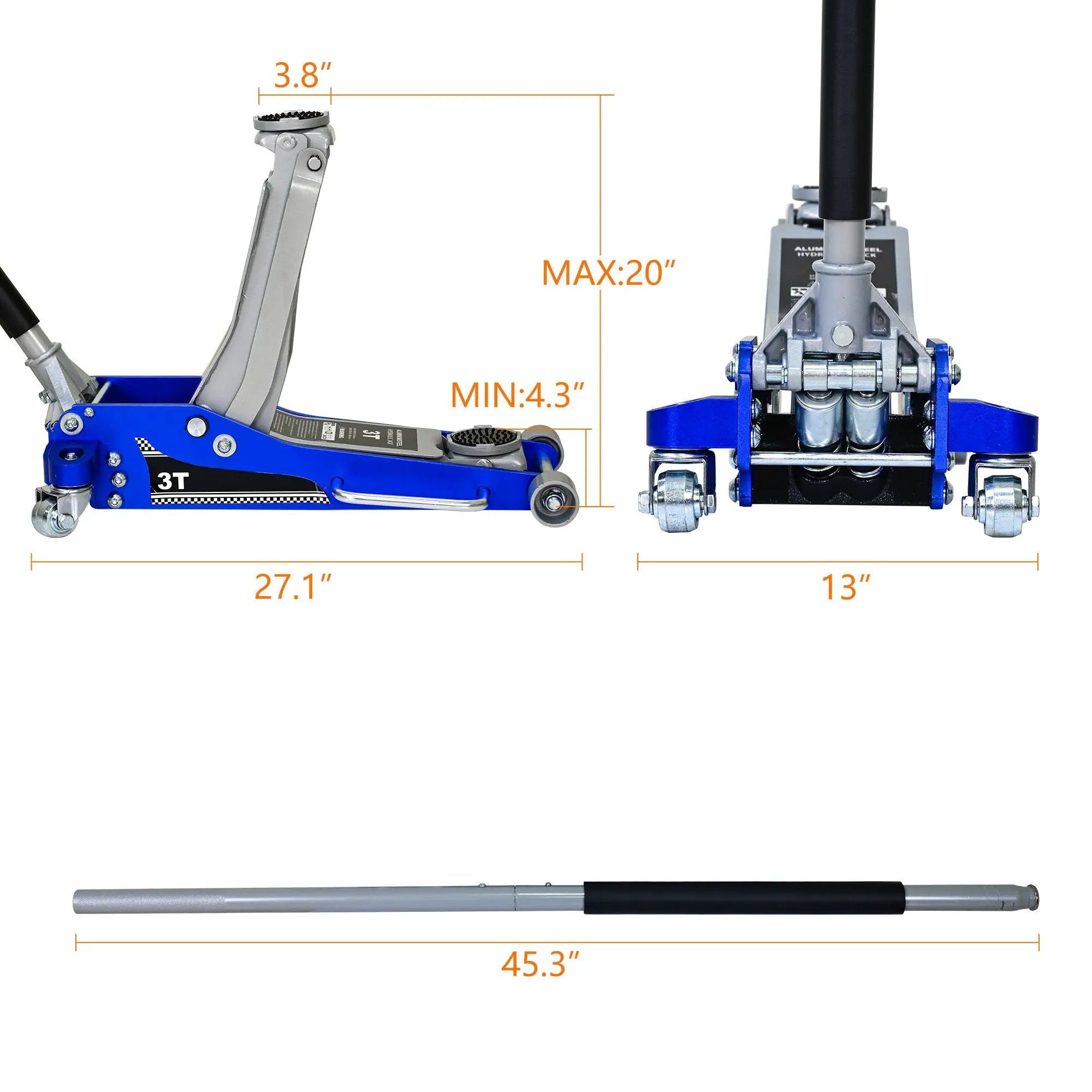Hydraulic Trolley Floor Jack With Extra Saddle by HouseOfZazla