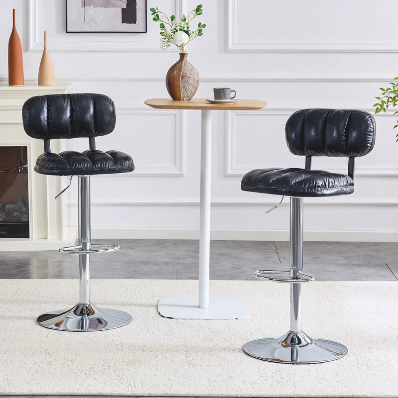 Adjustable Height Bar Stools With Footrest For Kitchen Island (Set of 2) by Unique Piece Furniture