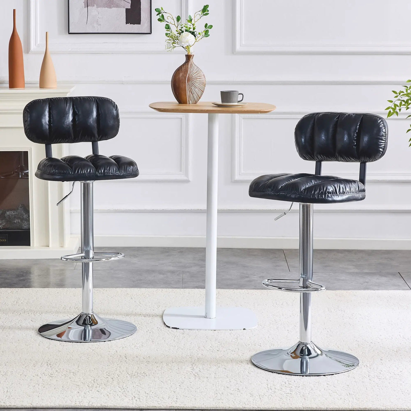 Adjustable Height Bar Stools With Footrest For Kitchen Island (Set of 2) by Unique Piece Furniture
