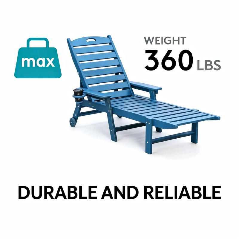 HDPE Chaise Lounge Chair Outdoor with Adjustable Backrest by HouseOfZazla