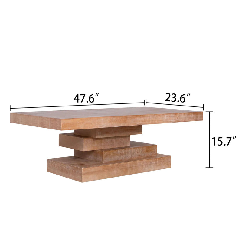Modern Rustic Coffee Table, Rectangular Center Table For Living Room - Natural Wood Wash / Rustic by Unique Piece Furniture