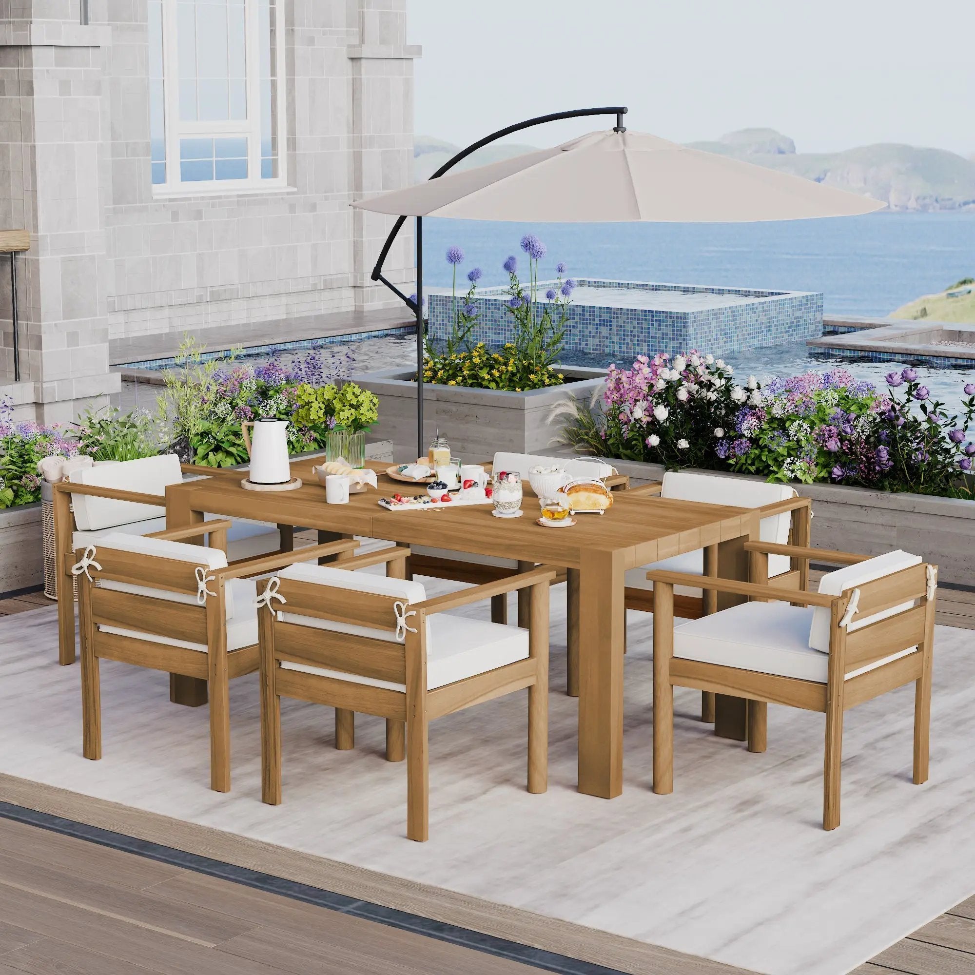 TREXM 7-Piece Patio Dining Table Set for 6 by HouseOfZazla