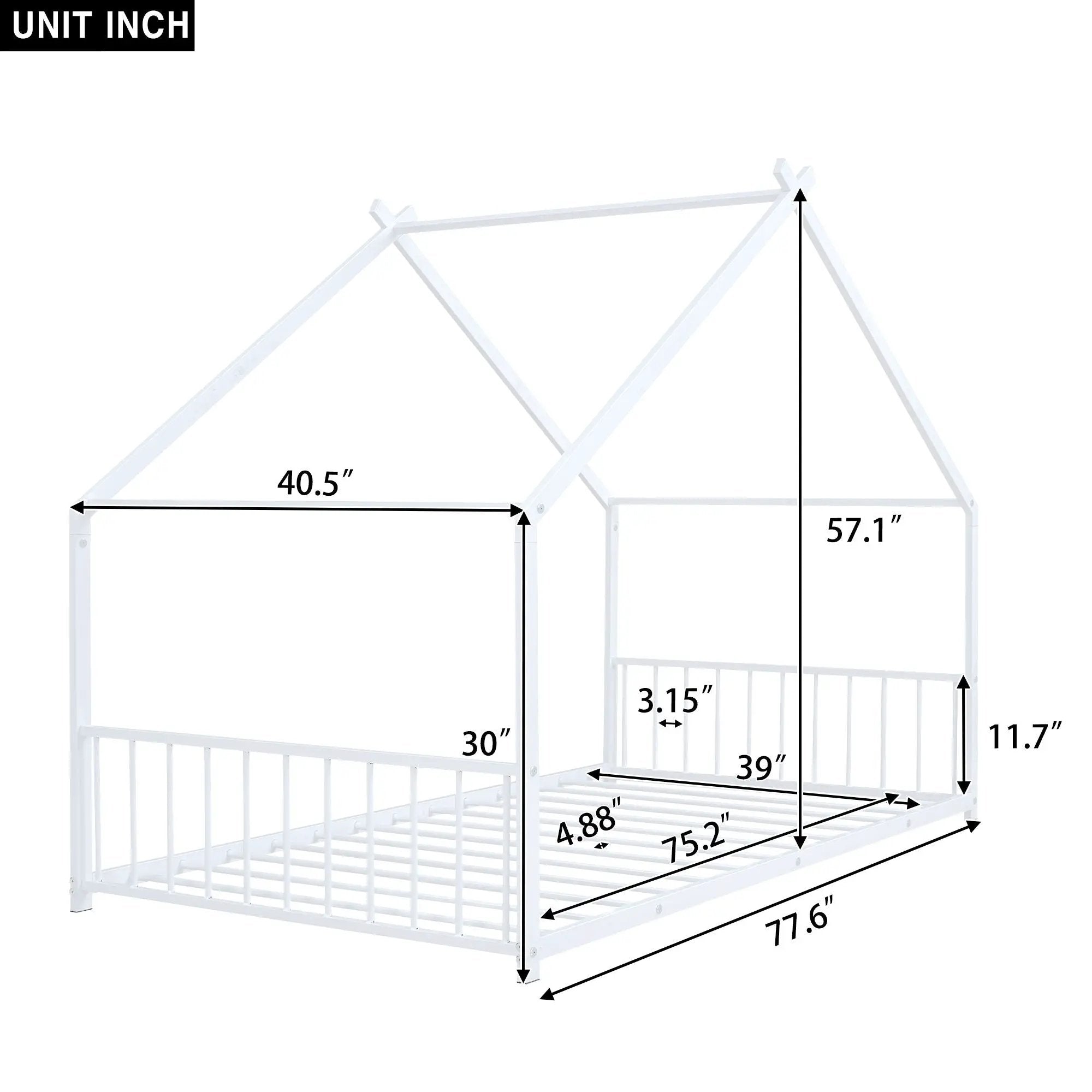 Metal House Bed by Unique Piece Furniture