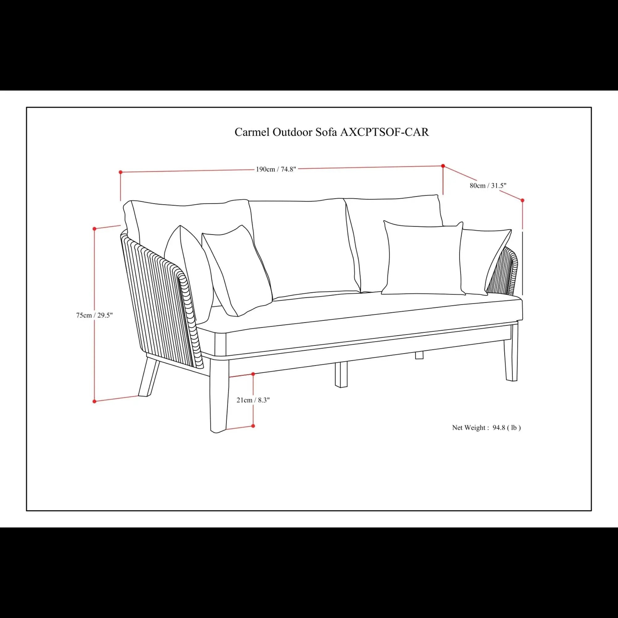 Carmel - Outdoor Sofa - Sand Drift by HouseOfZazla