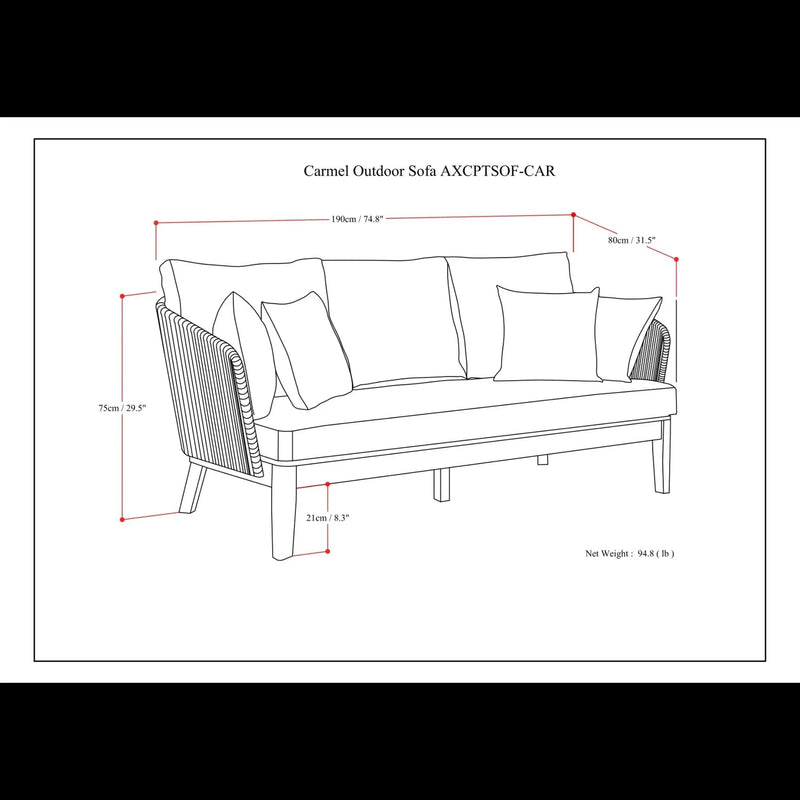 Carmel - Outdoor Sofa - Sand Drift by HouseOfZazla