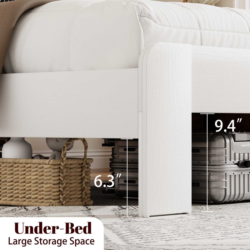 King Wood Platform Bed Frame with Headboard and Storage by HouseOfZazla
