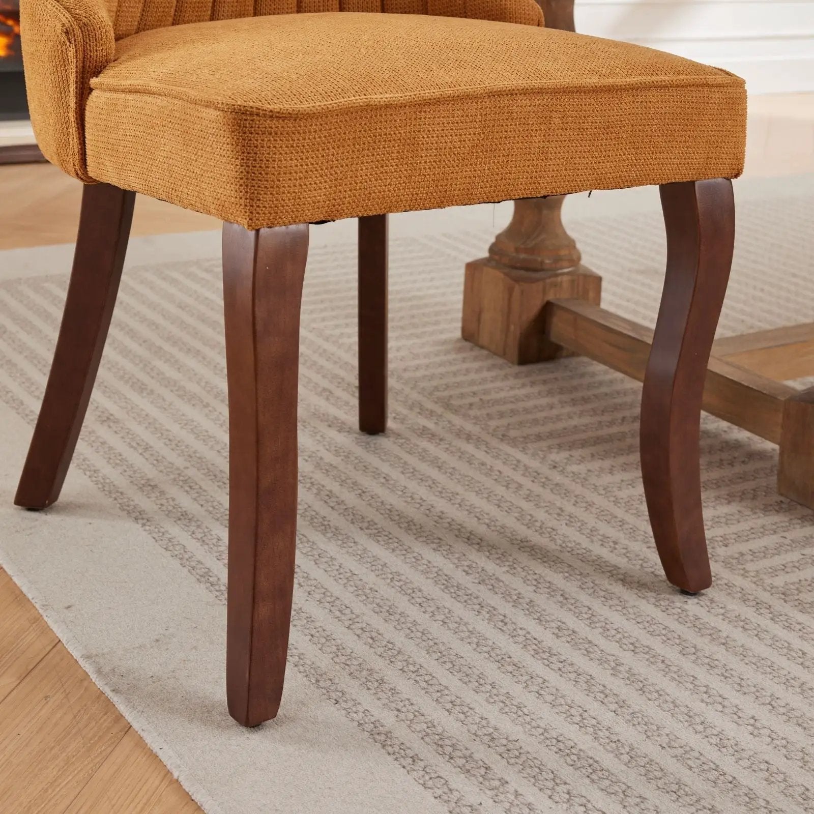Set of 2 Rayon Cloth Flocking Linen Dining Chairs by BLAKHOM