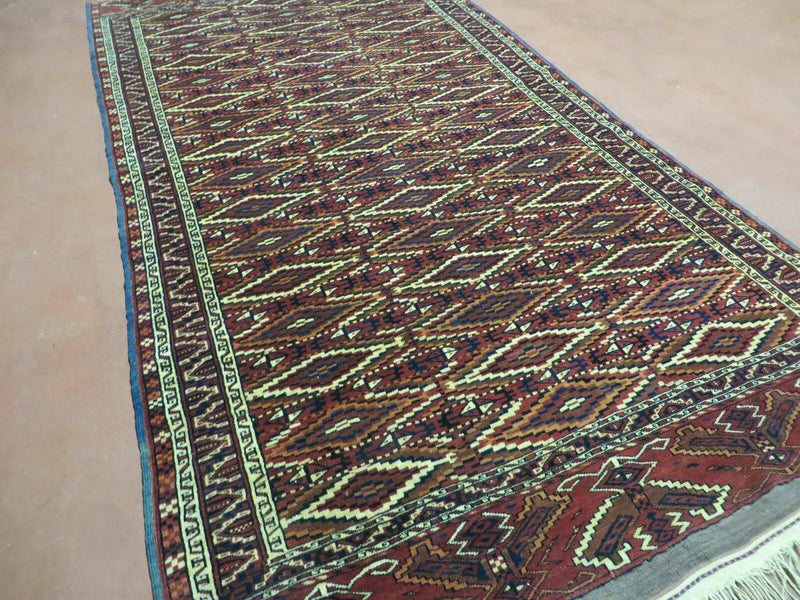 4' X 8' Antique Handmade Russian Bokhara Turkoman Yamud Wool Rug Carpet Nice by Jewel Rugs