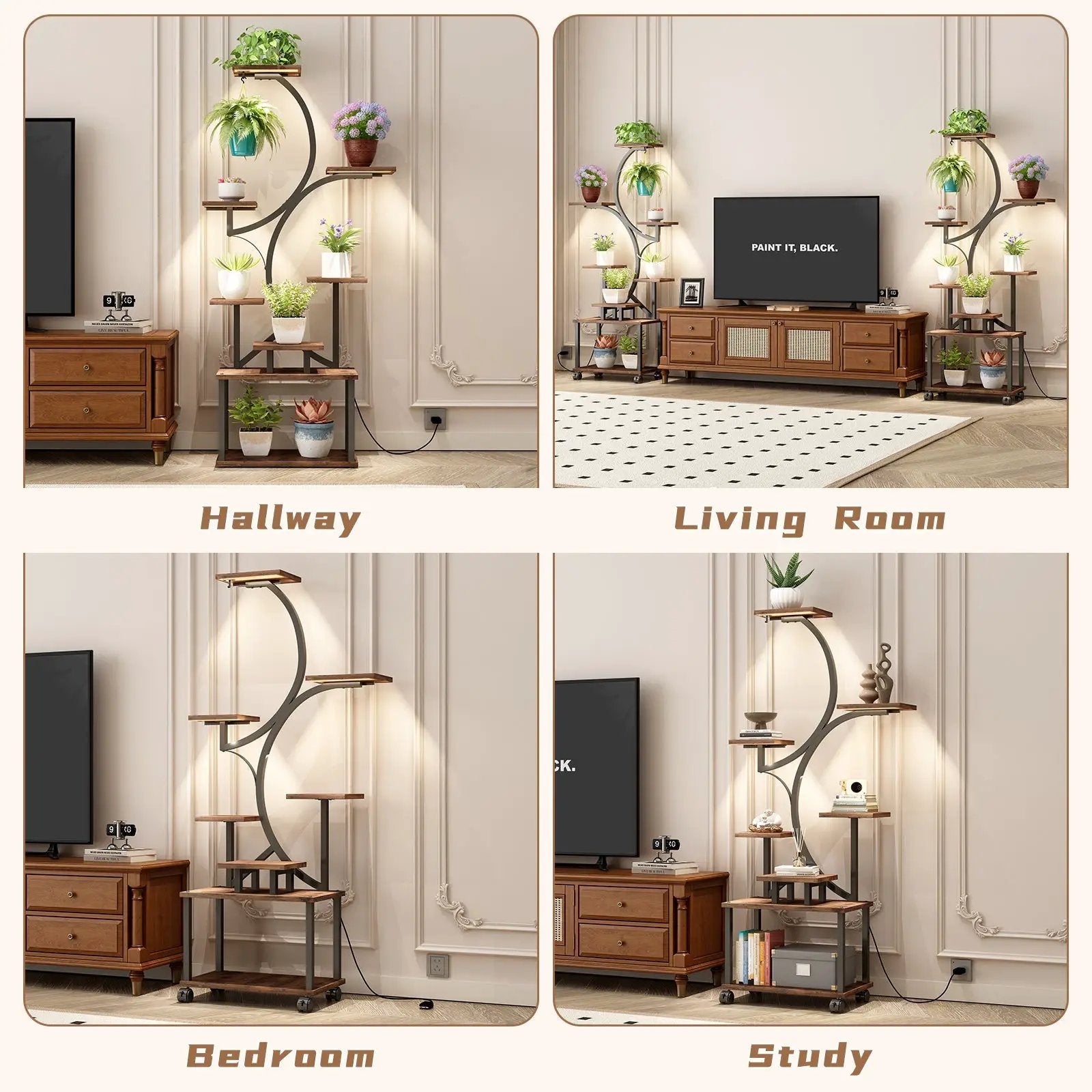 Plant Stand Indoor with Grow Lights - 62" Tall by HouseOfZazla