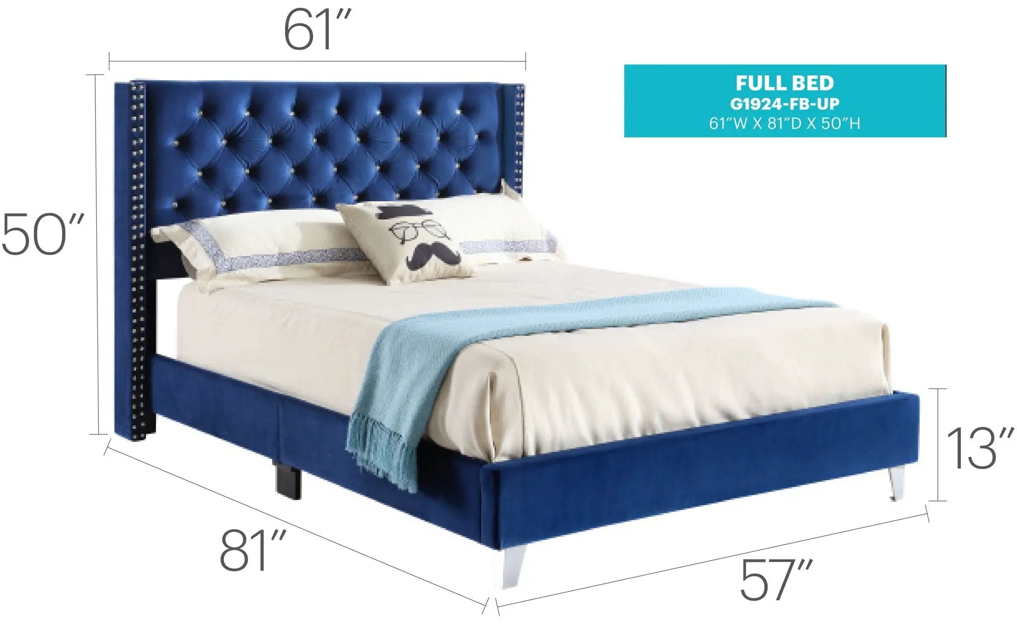 Upholstered Nailhead Trim Chic Bed by HouseOfZazla