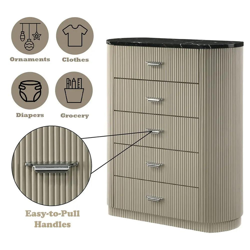 Travonte - Chest - Gray / Beige by Unique Piece Furniture
