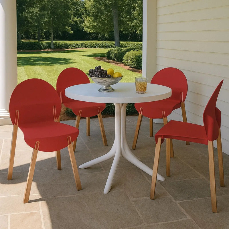 4 Piece Set Of Single Chairs, Traditional Elements With Round Table by Unique Piece Furniture