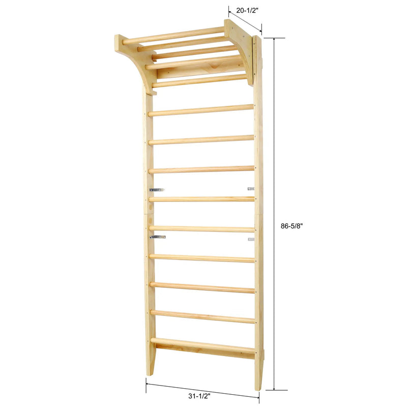 Swedish Ladder, Stall Bars Set For Physical Therapy & Gymnastics - Natural by HouseOfZazla