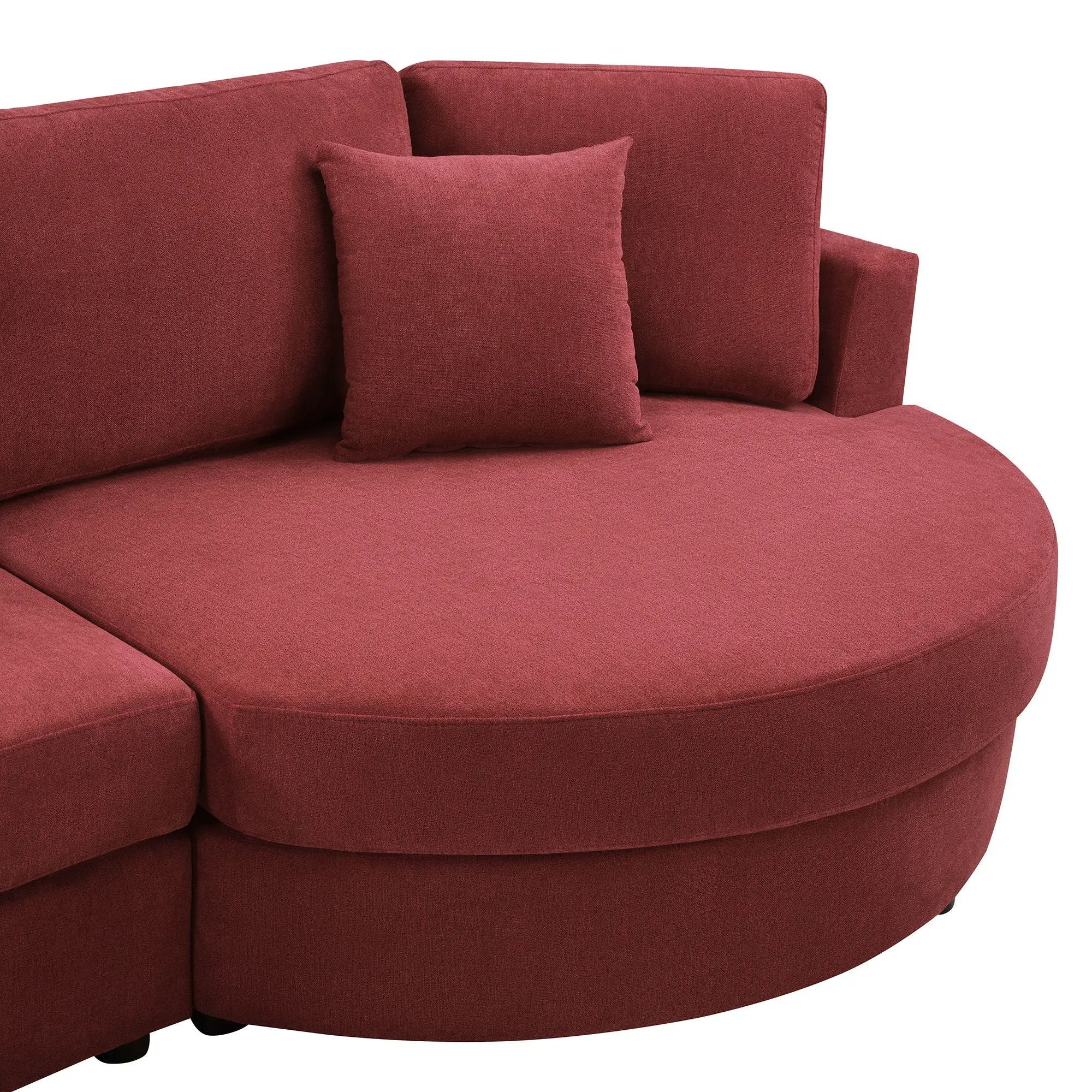 Modern 3 Seater Upholstered Sofa With Curved Design by HouseOfZazla