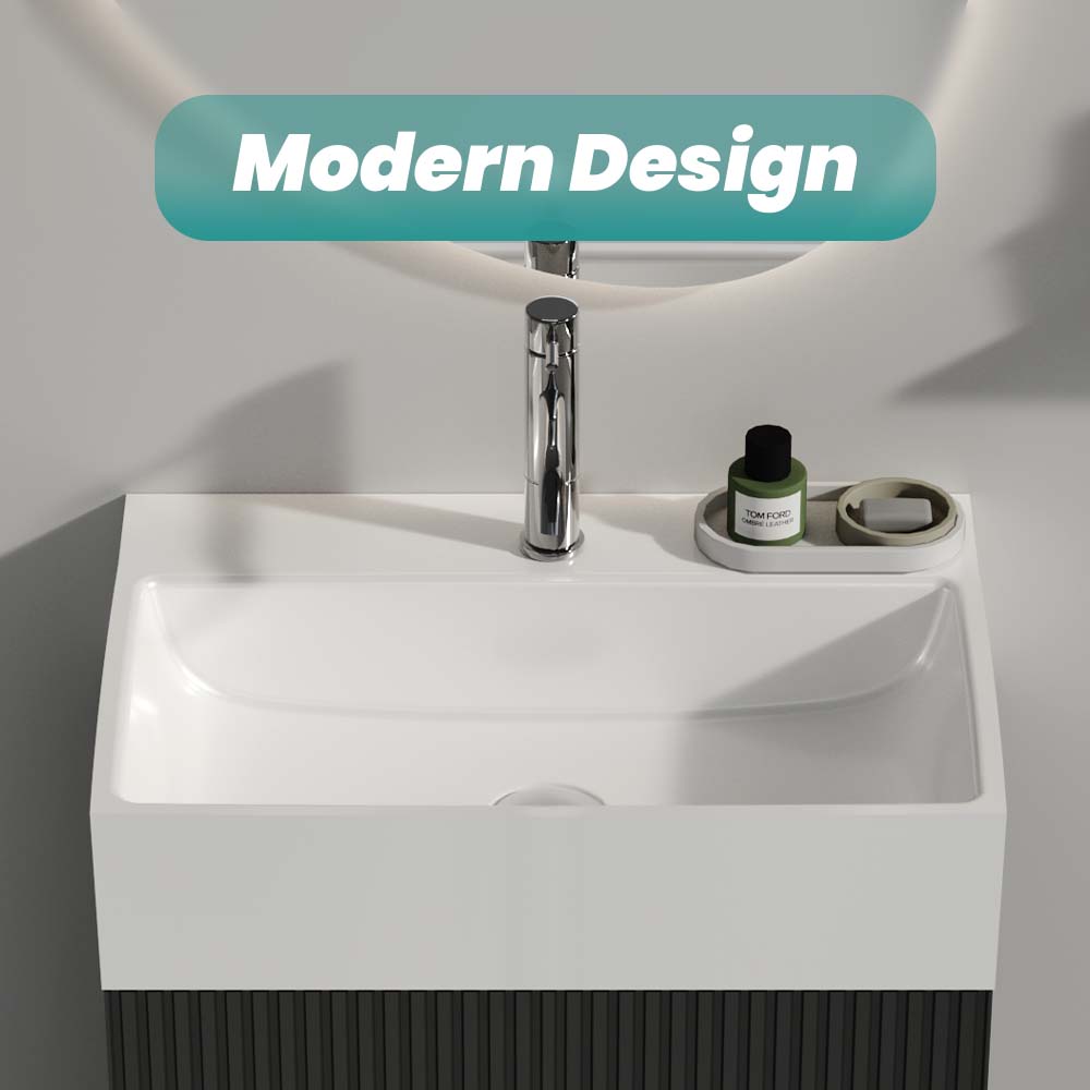 BB15-20Y-301 20"x14" Integrated Ceramic Bathroom Vanity Sink by HouseOfZazla
