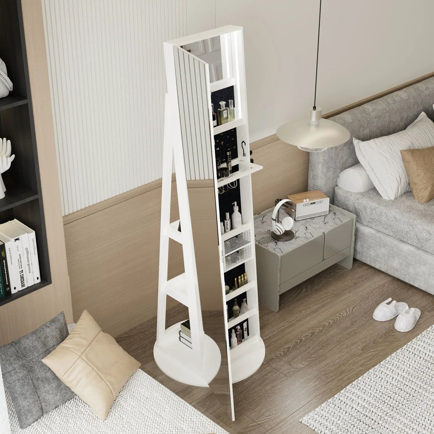 Swivel Jewelry Cabinet With Full Length Mirror by Unique Piece Furniture