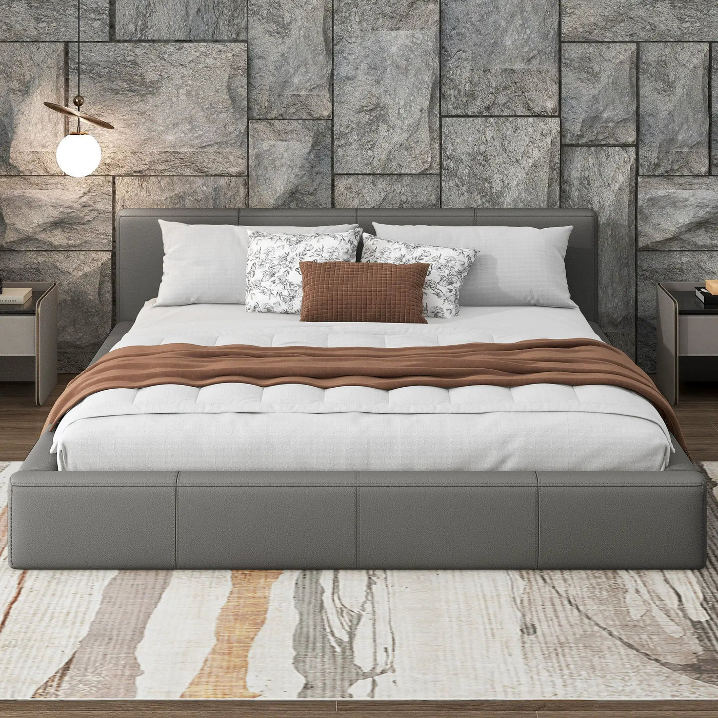 Stylish Upholstered Bed With Birch Wood Frame by HouseOfZazla